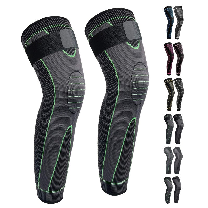 Full Leg Sleeves Long Compression Leg Sleeve Knee Sleeves Protect Leg for Man Women Basketball Arthritis Cycling Sport Football Reduce Varicose Veins and Swelling of Legs